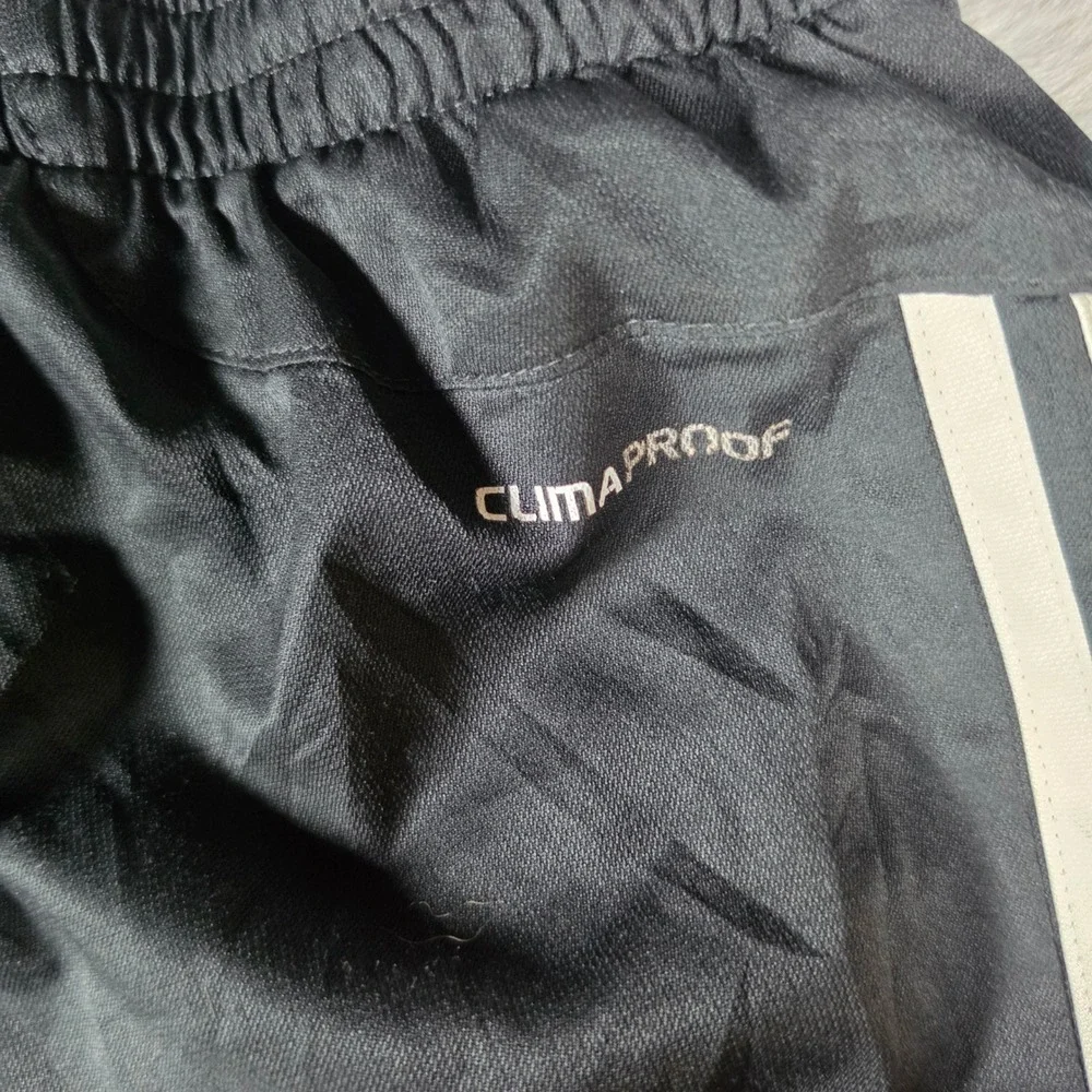 Adidas Track Pants Mens Medium Black Climalite Striped Distressed Paint Splatter